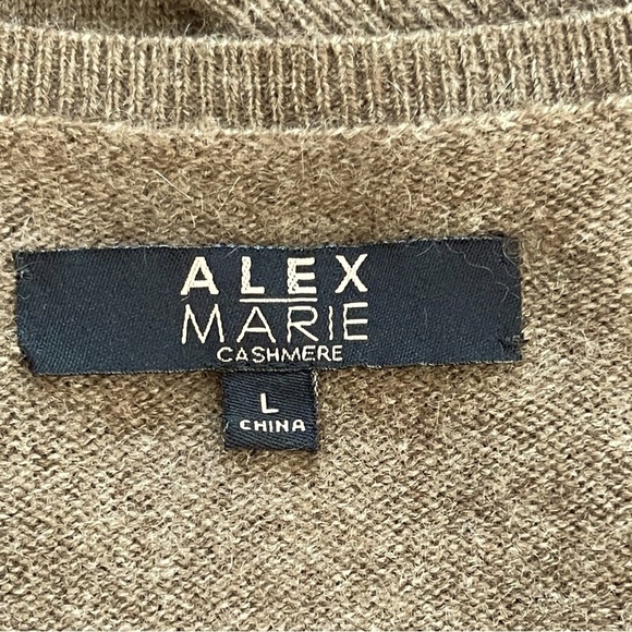 Alex Marie Women’s V Neck Cashmere Sweater in Mocha Brown luxury - Picture 8 of 9
